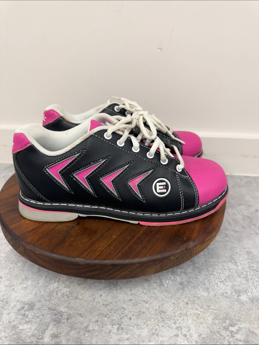Etonic Women’s Bowling Shoes Black Pink Size 6.5 Medium EU 37 Lace Up